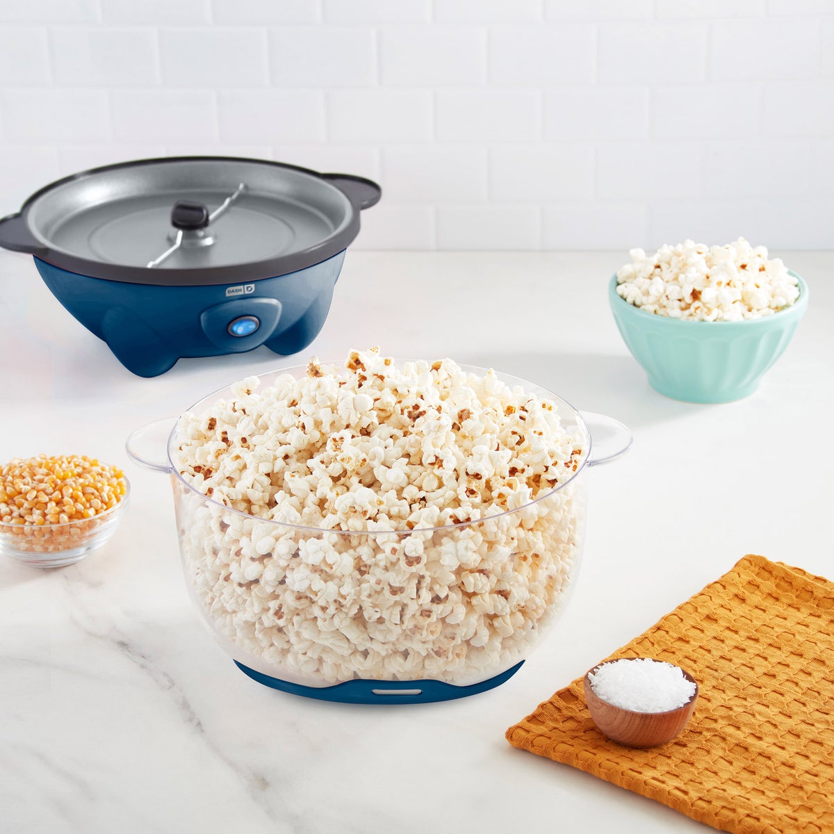 Ceramic stirring popcorn maker for home use