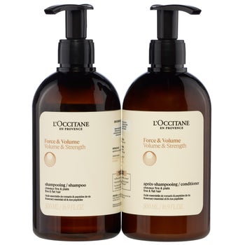 L'Occitane Volume & Strength shampoo and conditioner duo for fine flat hair