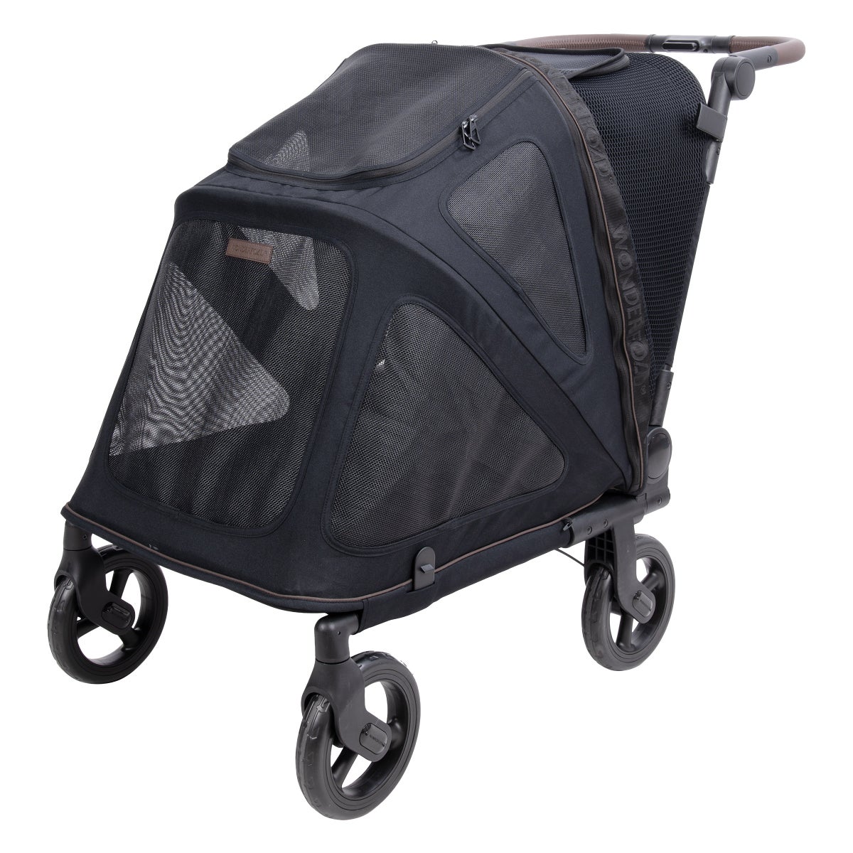 WonderFold pet stroller with adjustable handlebar
