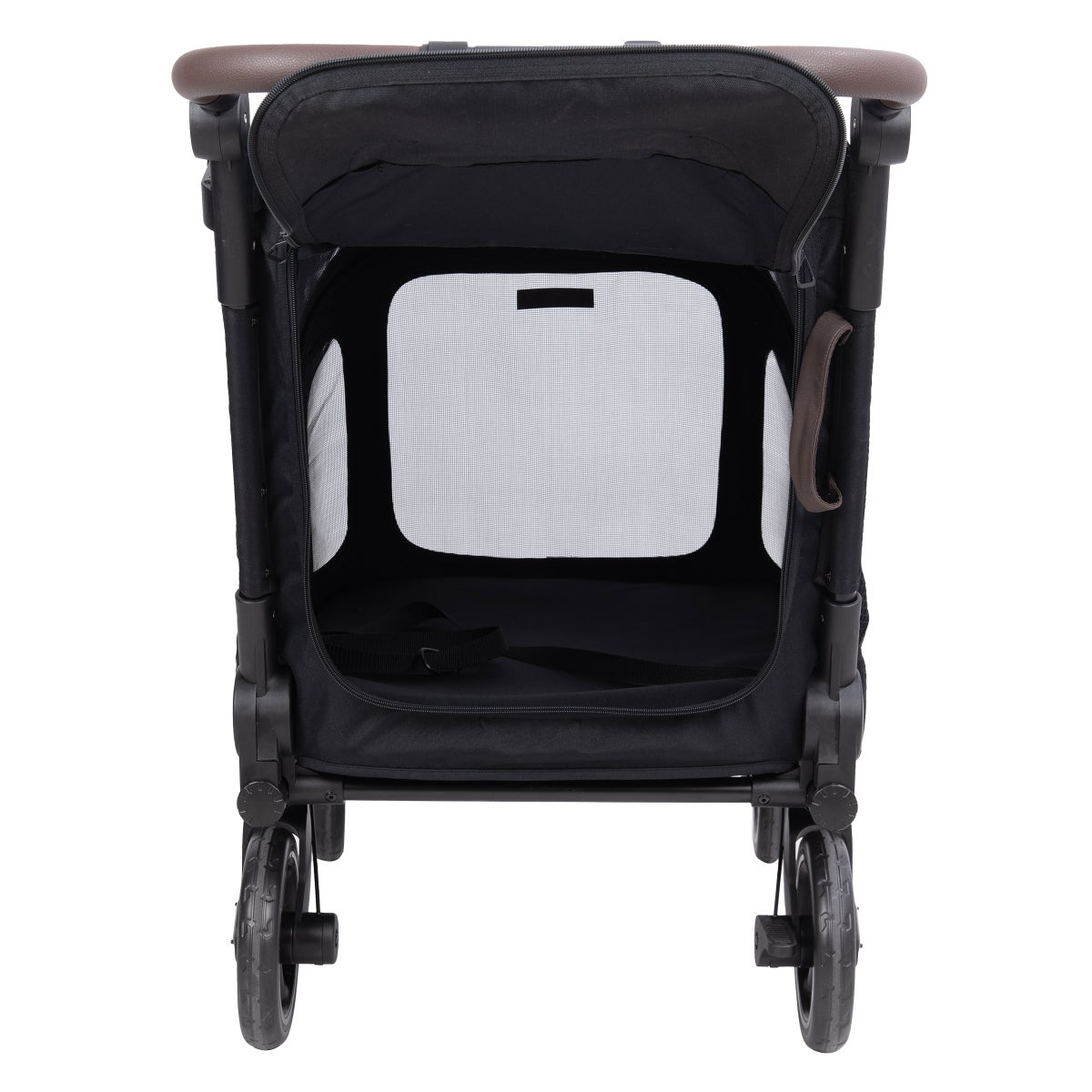 WonderFold pet stroller with rear braking system