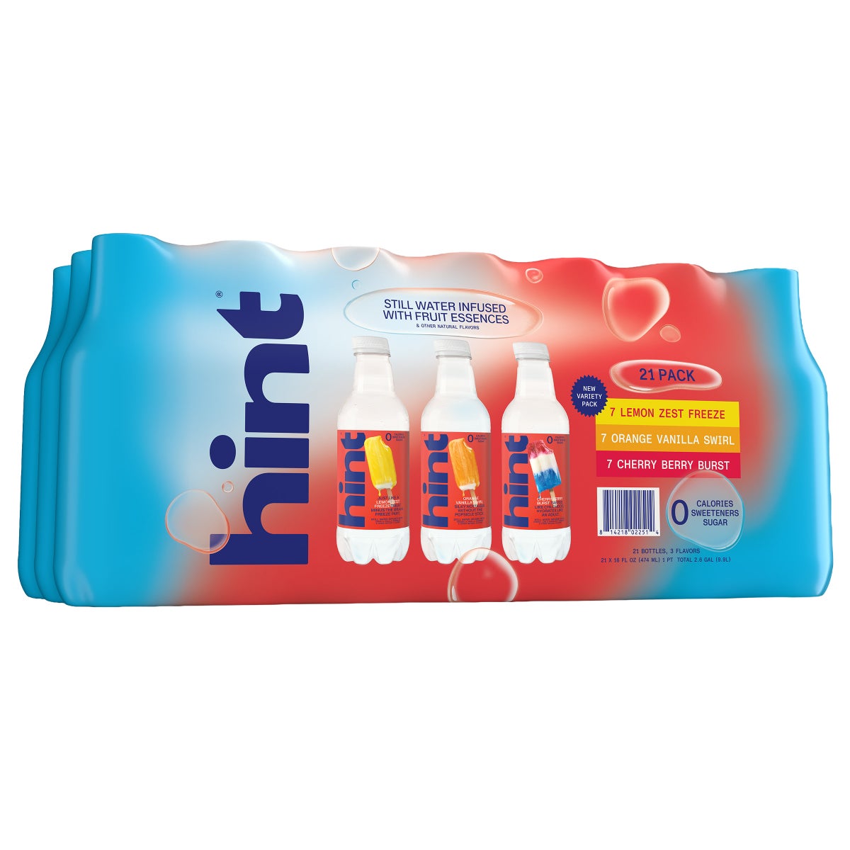 Hint flavored water variety pack 21-count bottles