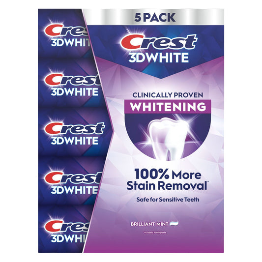 Crest 3D White Brilliant Mint whitening toothpaste 5-pack