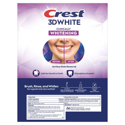Crest 3D White mint toothpaste 5.2 oz tubes