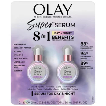 Olay Super Serum 8 in 1 Day & Night, 0.845 fl oz, 2-pack