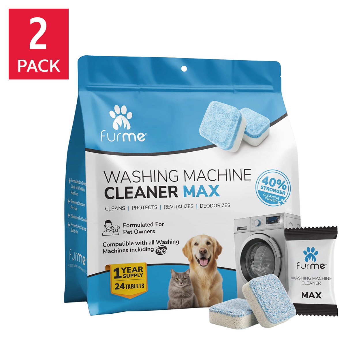 furMe washing machine cleaner tablets 48 count