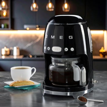 Cream SMEG 10-cup coffee machine countertop appliance