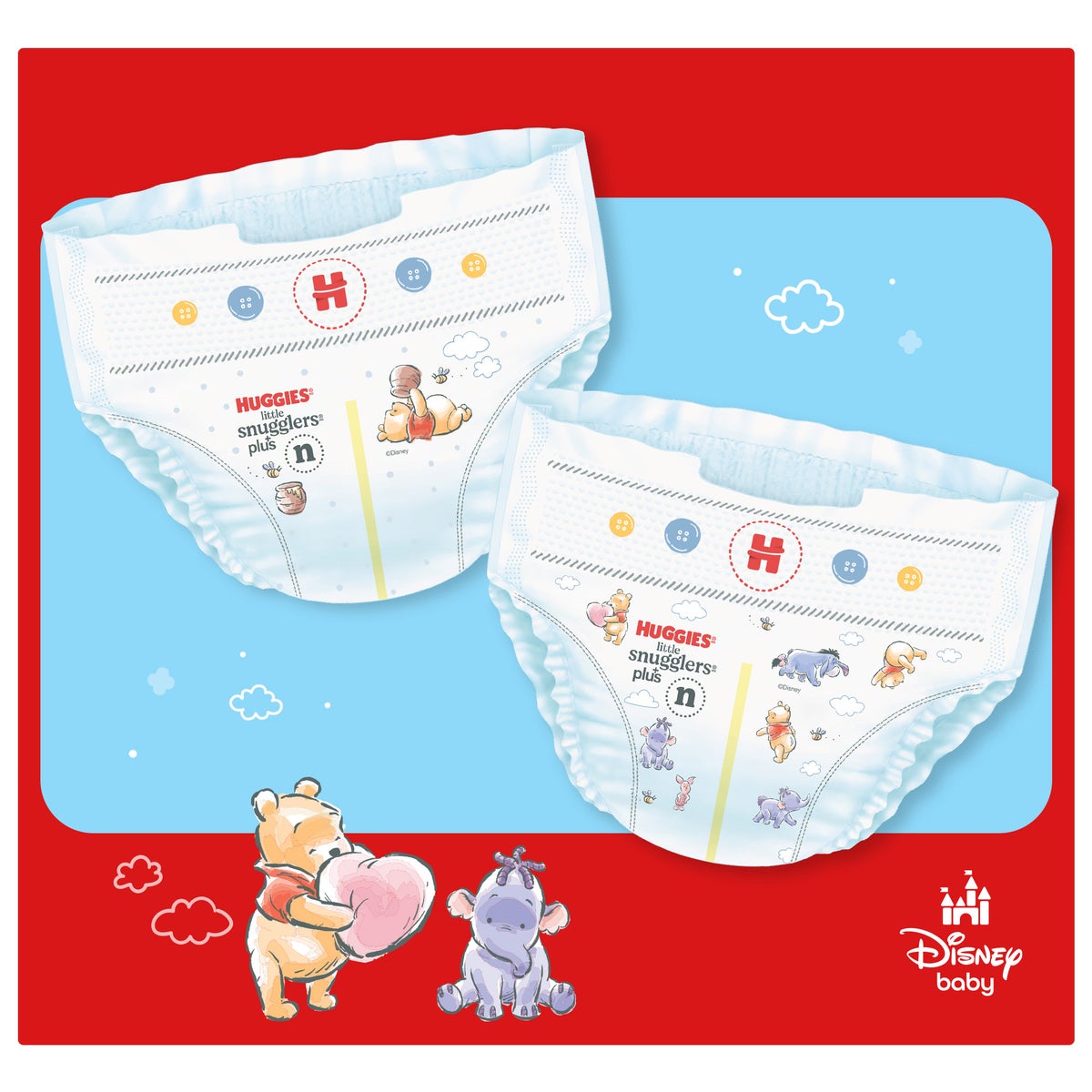 Newborn Huggies diapers with absorbent protection
