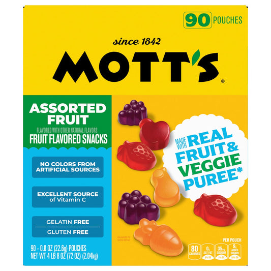 Mott's assorted fruit flavored snacks 90-count pack