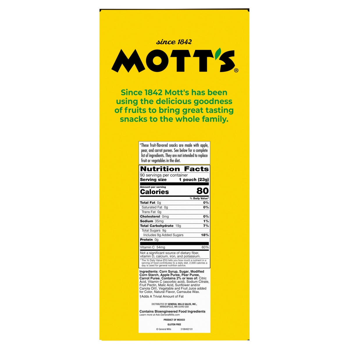 Fruit shaped Mott's snacks made with real fruit puree