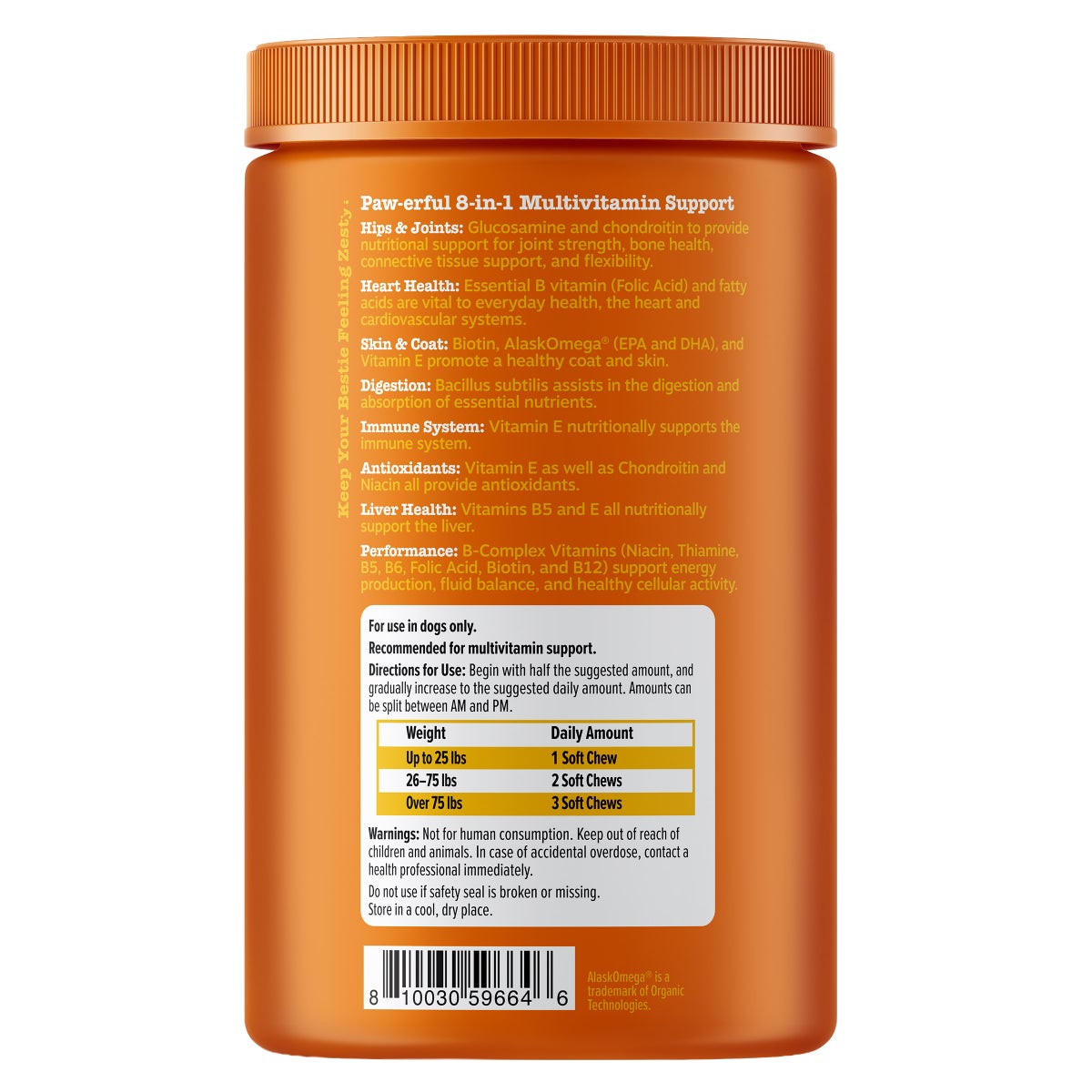 Zesty Paws multivitamin bites for daily dog wellness