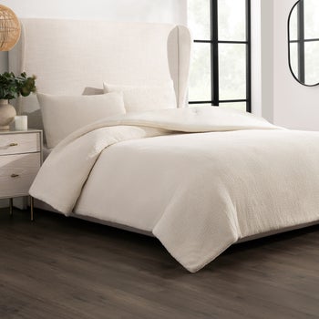 CoCoCozy ivory bouclé king comforter set