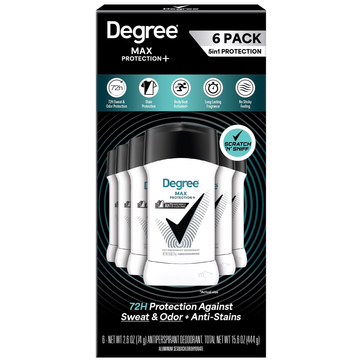 Degree Men Max Protection+ antiperspirant deodorant 6-pack