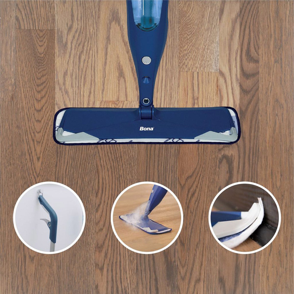 Bona spray mop handle and cleaning head