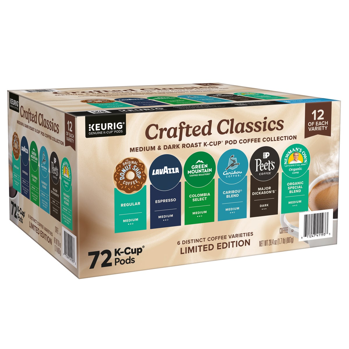 Variety pack of caffeinated K-Cup coffee pods