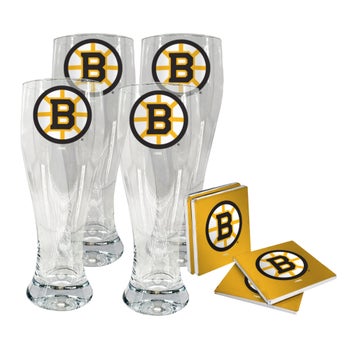 The Memory Company NHL Boston Bruins pilsner and coaster set