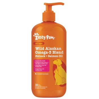 Zesty Paws omega-3 pollock and salmon oil for dogs and cats