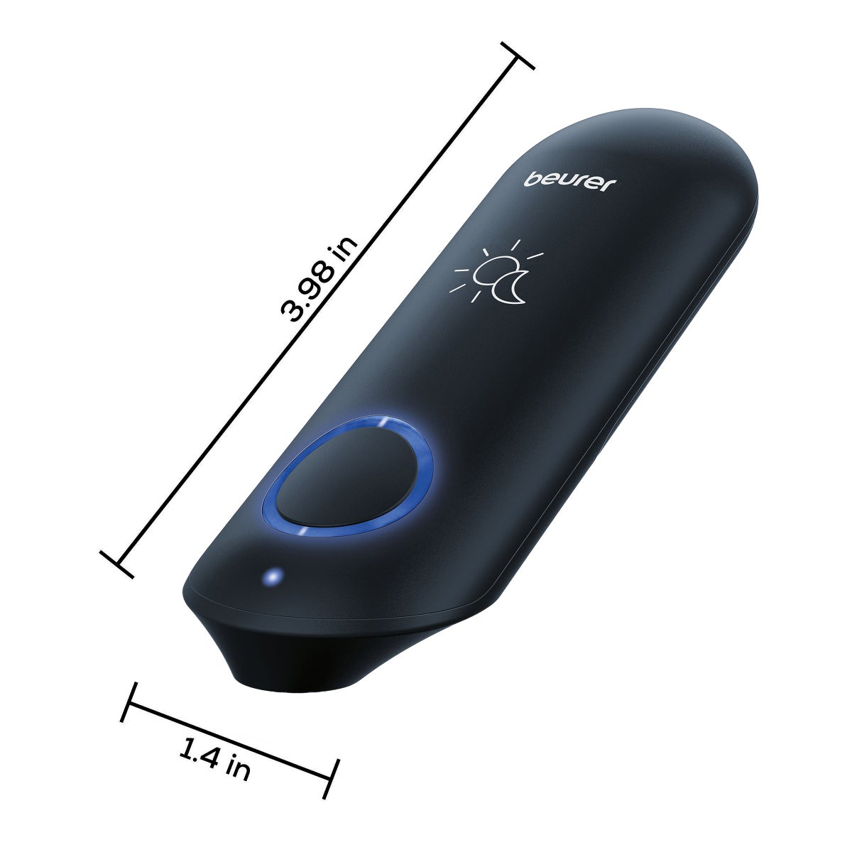 Pocket-size insect bite healer with LED placement light