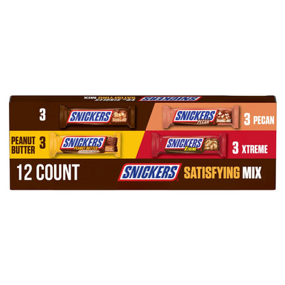 Assorted Snickers bars variety pack with four flavors