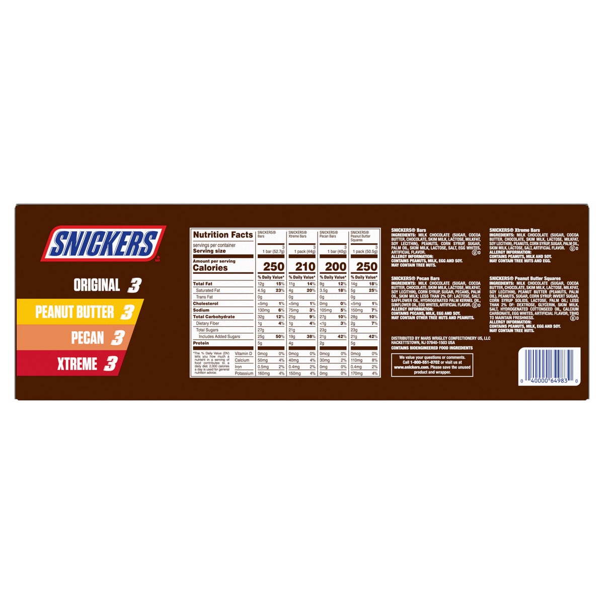 12-count Snickers snack mix for sharing and snacking