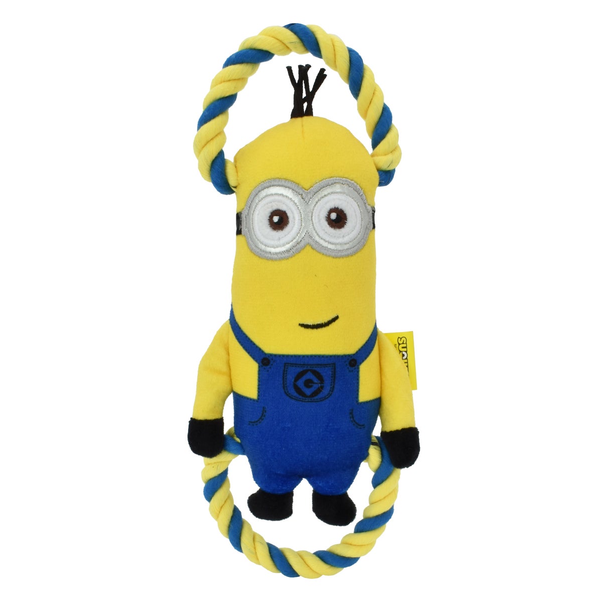 Minions Stuart plush dog toy with rope tug