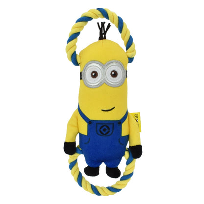 Minions Stuart plush dog toy with rope tug