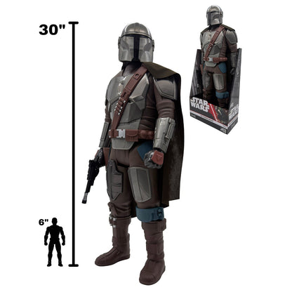 Large Mandalorian action figure with seven points of articulation
