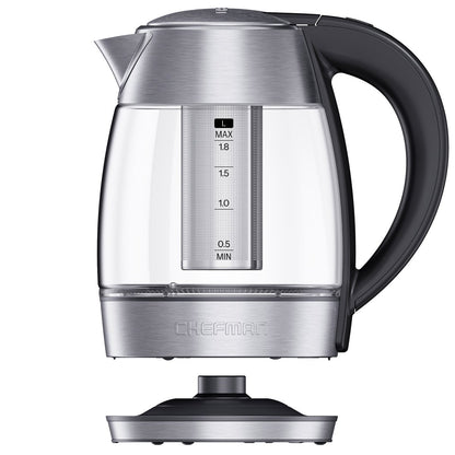Chefman kettle stainless steel and glass interior