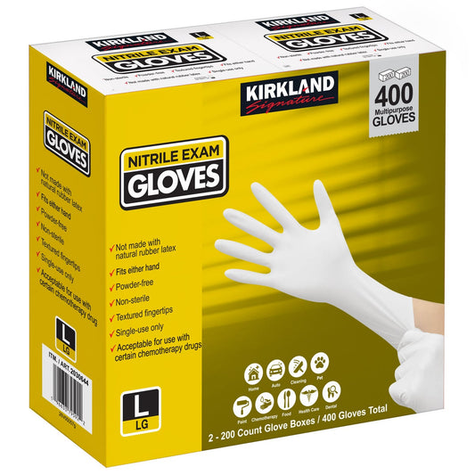 Kirkland Signature nitrile exam gloves size large