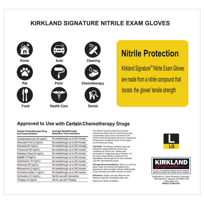 Powder-free white nitrile exam gloves