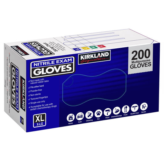 Powder-free nitrile exam gloves extra large box