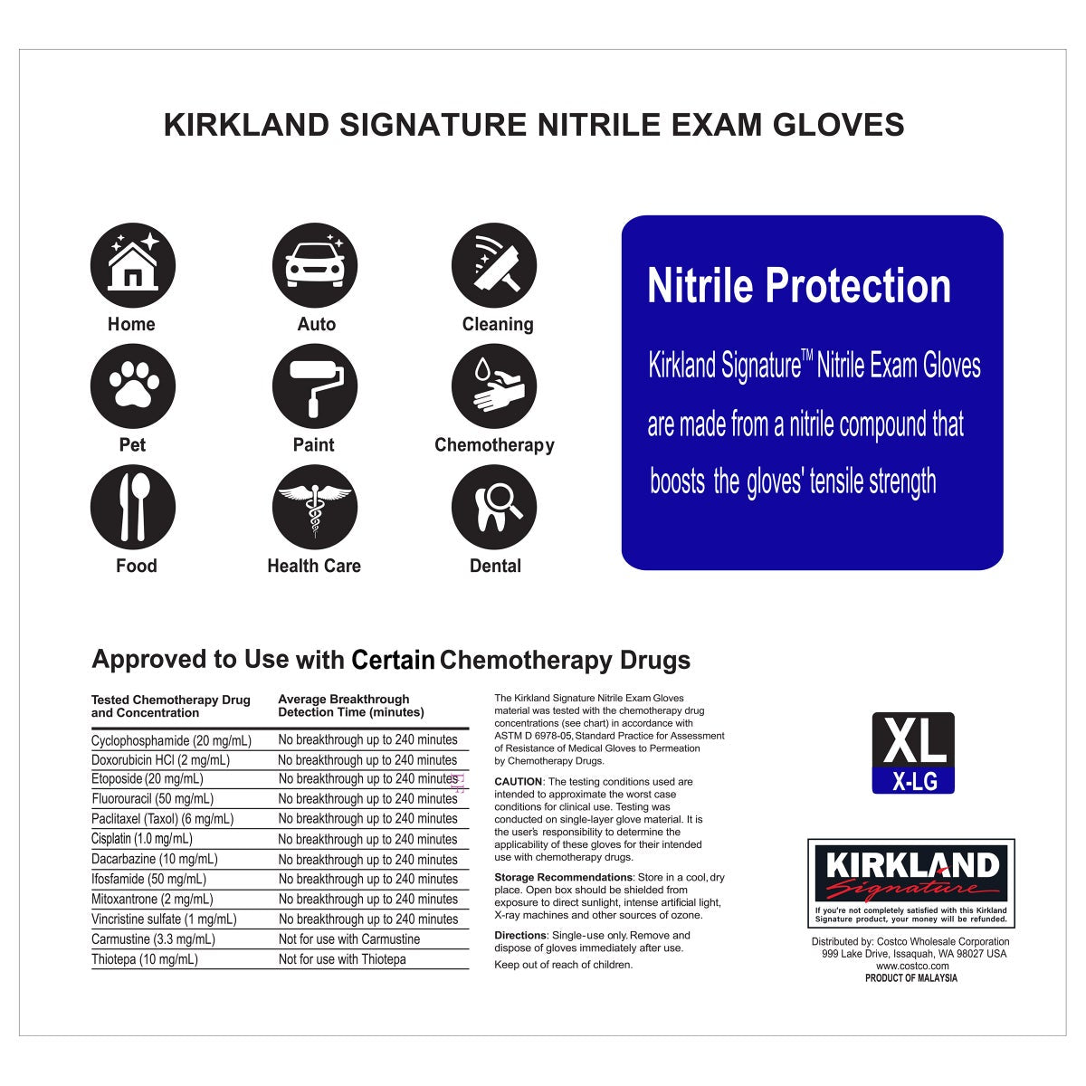 Kirkland Signature latex-free disposable gloves pack