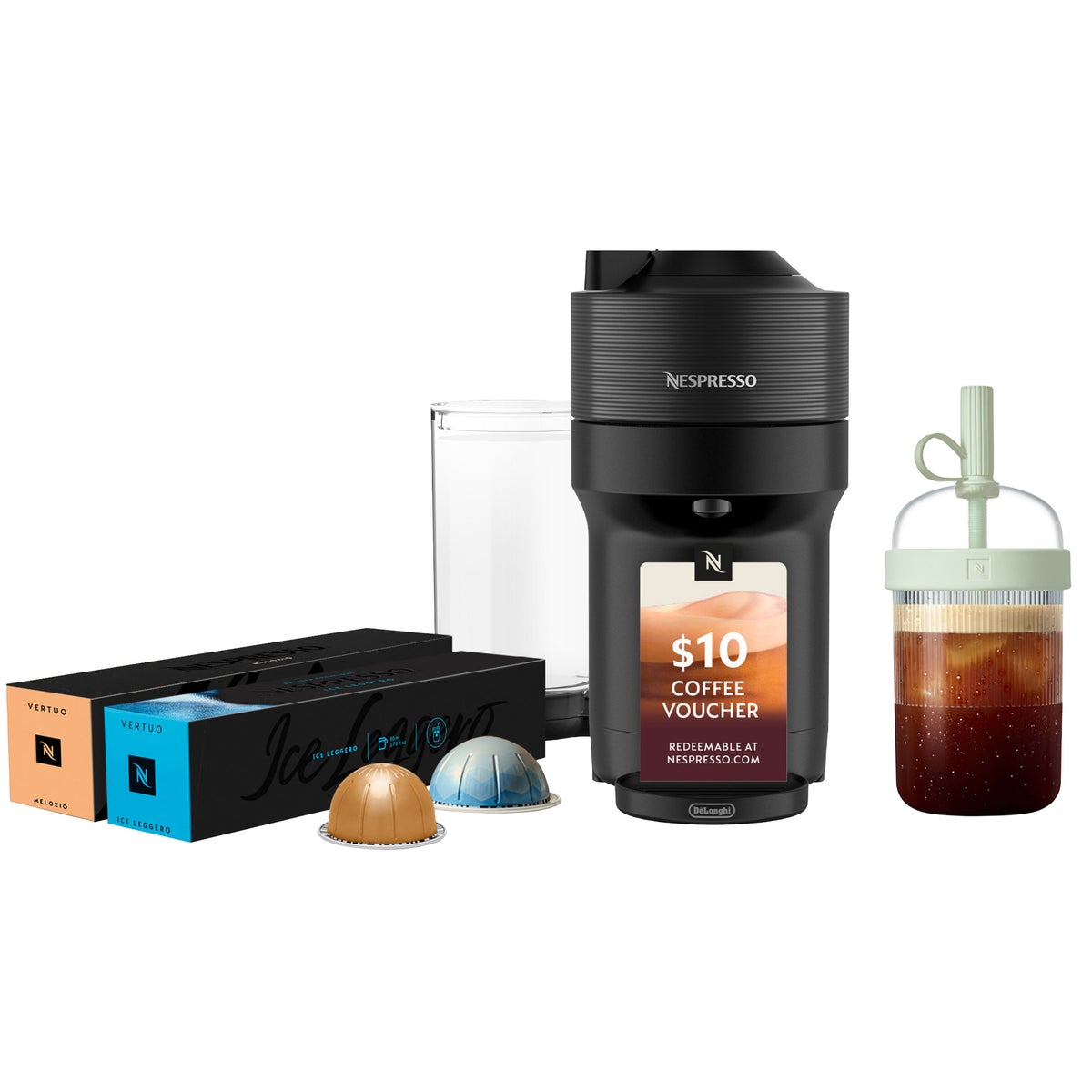 Nespresso Vertuo Pop+ Cold bundle in Liquorice Black