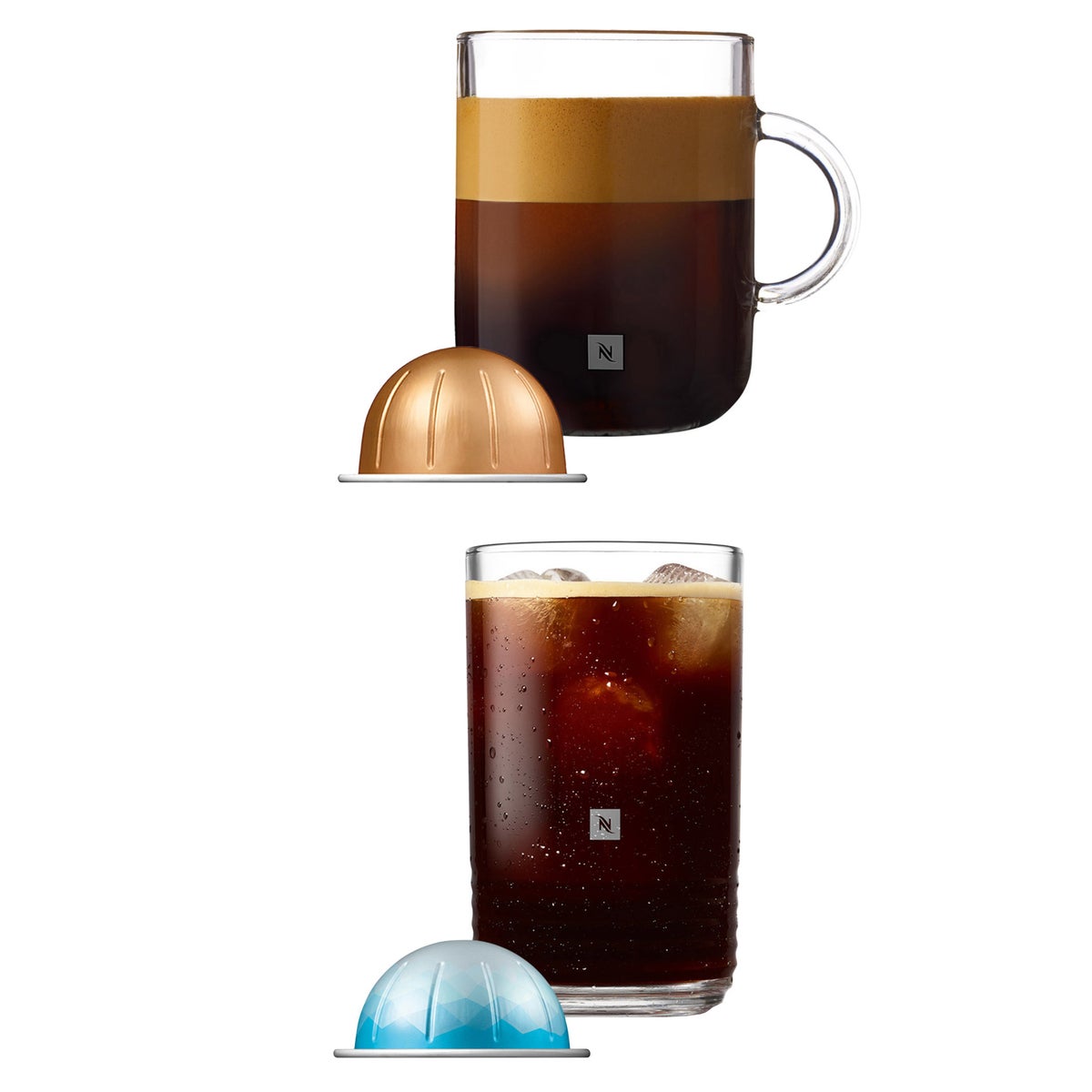 Nespresso Vertuo Pop+ brewing over ice