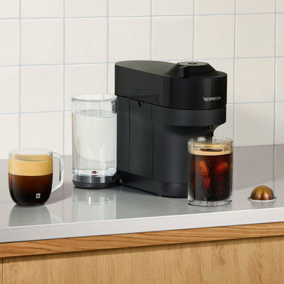 Adjustable drip tray on Vertuo Pop+ machine