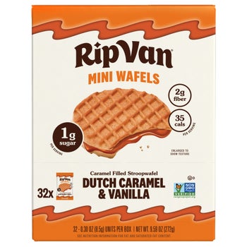 Rip Van Mini Wafels Dutch caramel and vanilla 32 count pack