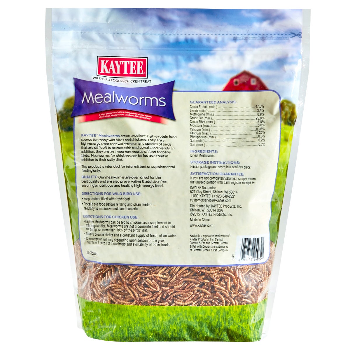 Oven-dried mealworms for birds and chickens