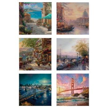 Thomas Kinkade travel-themed 14x14 gallery wrapped canvas art