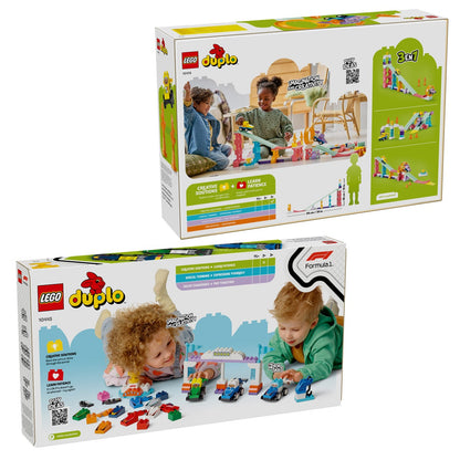 LEGO DUPLO F1 team race cars and drivers set
