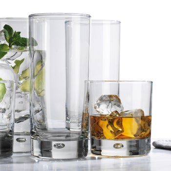 Home Essentials clear bubble sham glass drinkware set