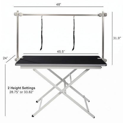 ApexDesk foldable grooming table side view