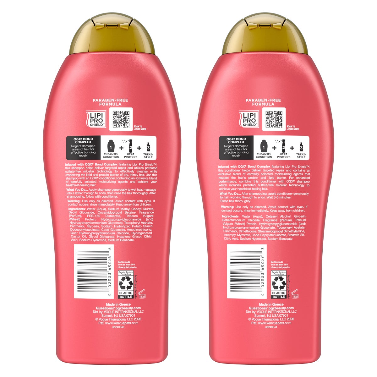 OGX repair shampoo and conditioner set for damaged hair