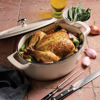 Tramontina dark red 7-quart oval enameled cast iron Dutch oven