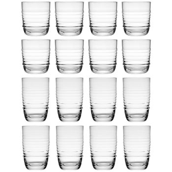 Mikasa Ciara 16-piece lead-free crystal drinkware set with ribbed design