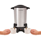 Brushed metal coffee urn with locking lid