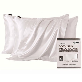 NIGHT champagne mulberry silk king pillowcases 2-pack