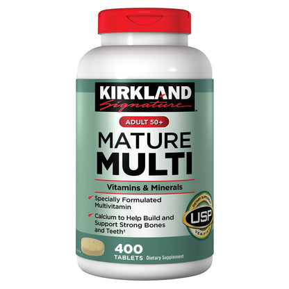 Kirkland Signature Adult 50+ multivitamin bottle 400 tablets