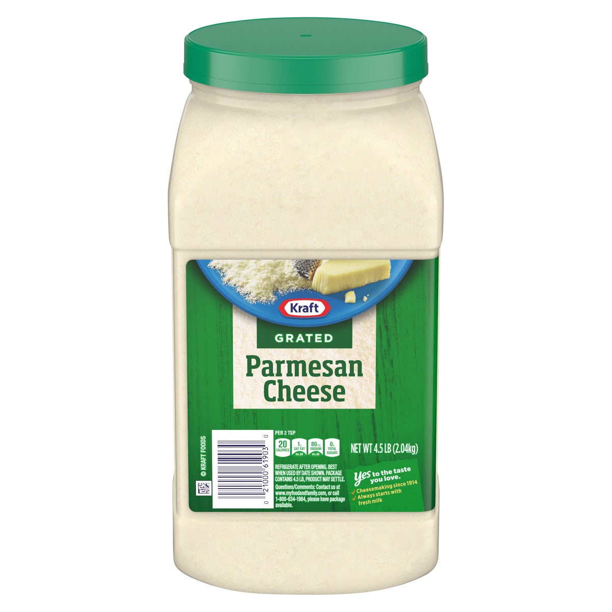 Kraft grated Parmesan cheese 4.5 lb container