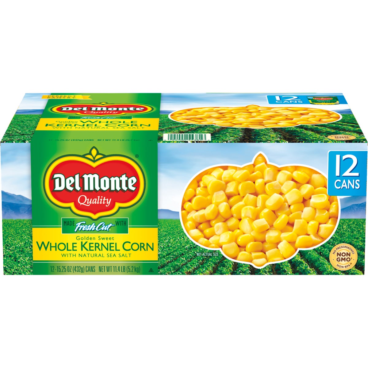 Del Monte whole kernel canned corn 12-count pack