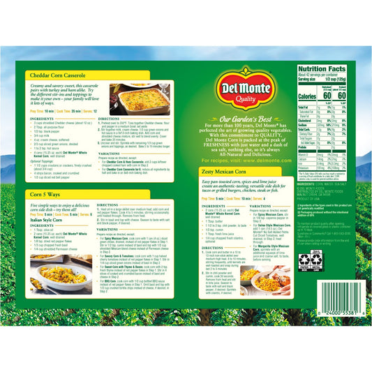 Del Monte 15.25 oz canned corn cans
