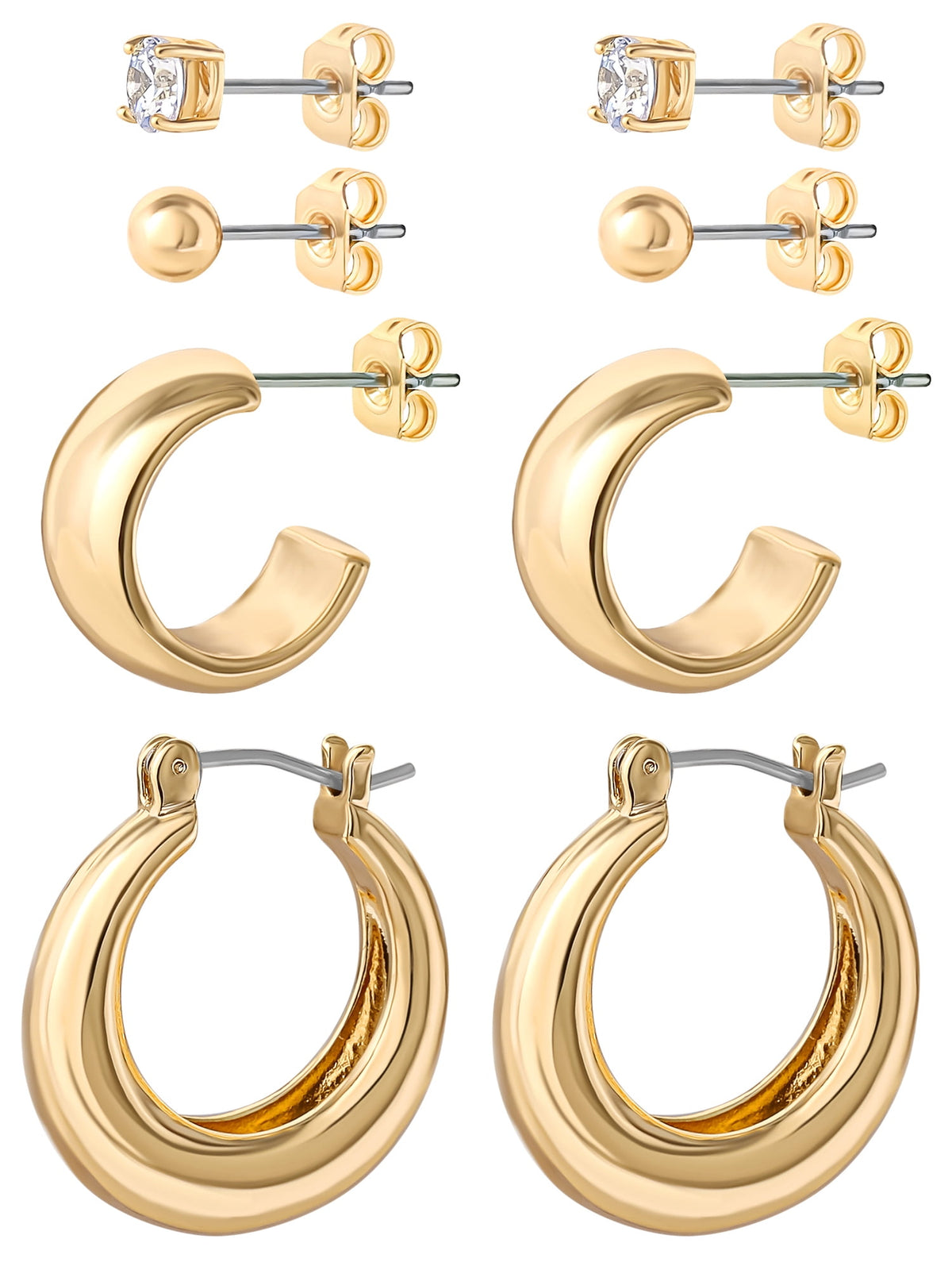 Gold flash plated cubic zirconia earrings by Believe by Brilliance